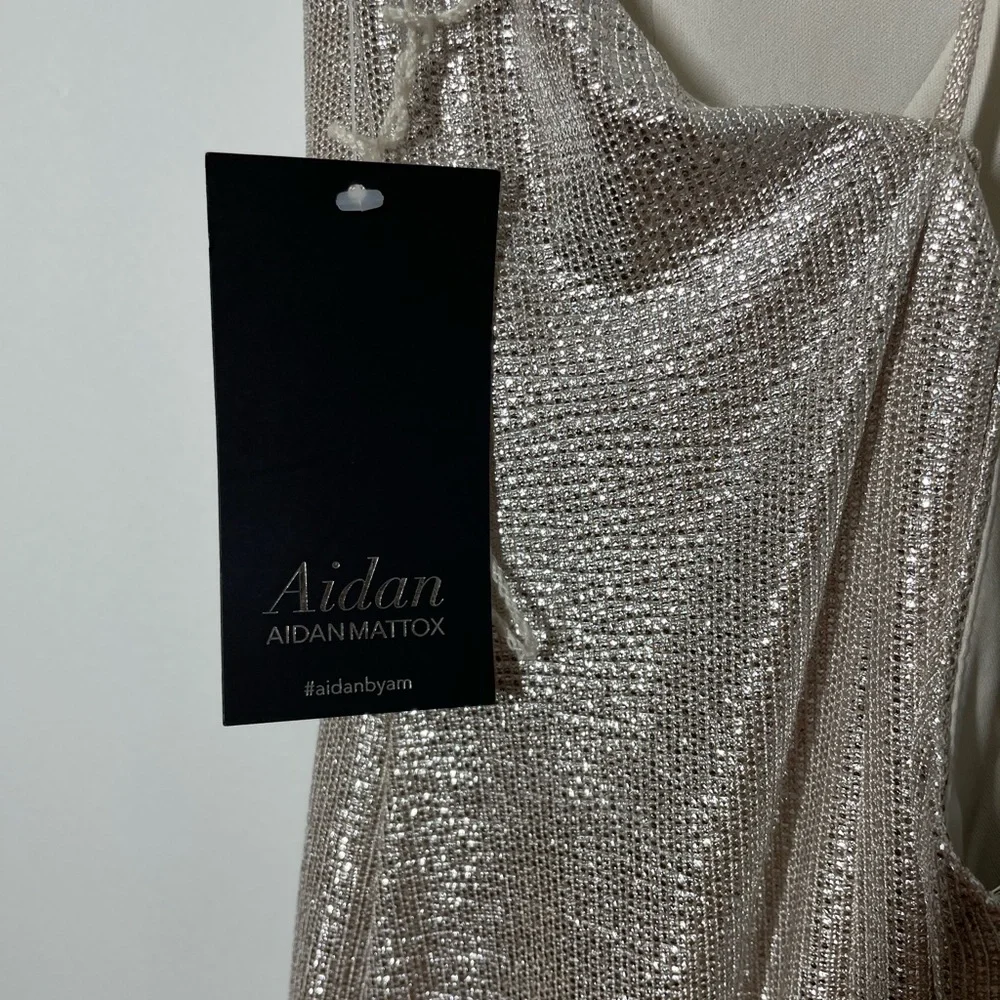 Aidan Mattox Silver Column Dress size 14 NWT - Picture 11 of 13